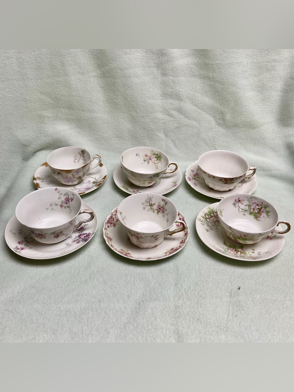 Vintage,French Theodore Haviland 6 Cups and 6 Saucers
